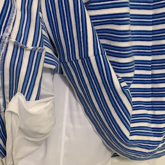 Lilly Pulitzer XXS Blue White Stripe Mini Cap Sleeves Vneck PRIORITY SHIPPING - Picture 6 of 9